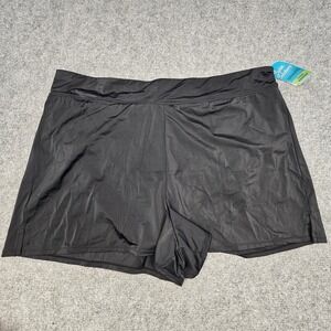 Swim Solutions Boyshort Swim Bottom Womens‎ 18W Black Thigh Minimizer New